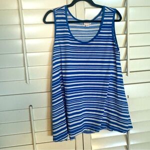 Lularoe Striped Blue & White perfect Tank size XS